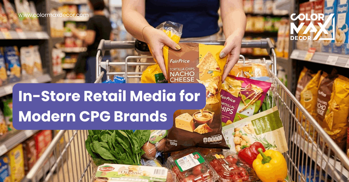 Inshop branding display for CPG brands in retail store